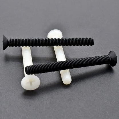 20-500Pcs M2M2.5M3M4M5M6M8 White Black Nylon Plastic Phillips Screw Metric Thread Countersunk Head Bolt Screw Fastener6-40mm