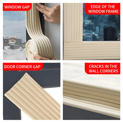 Winter Window Seal Strip 2m X 8cm High Elastic Insulation Tape Self-Adhesive Draft Stopper Cold Proof Door Gap Seal