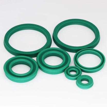 UN 50/52/53/55/56/58/60mm ID Green Polyurethane PU Shaft Piston Rod U Y Single Lip Sealing Ring Gasket Hydraulic Cup Oil Seal