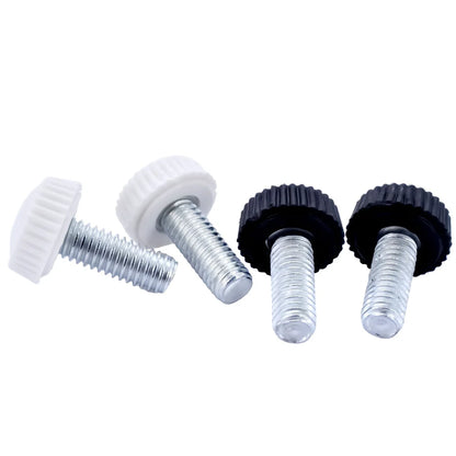 10/20/30Pcs Black White Plastic Knob Round Head Handle Hand Screw Knurled Rubber Thumb Screw Plastic Tighten Bolt Nuts M4 M5 M6