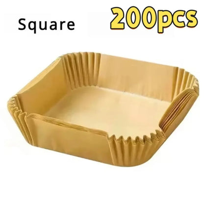 Square Air Fryer Paper Liners Disposable Non-Stick Parchment Paper, Thick Oil-proof Baking Paper for Air Fryer Oven Kitchen