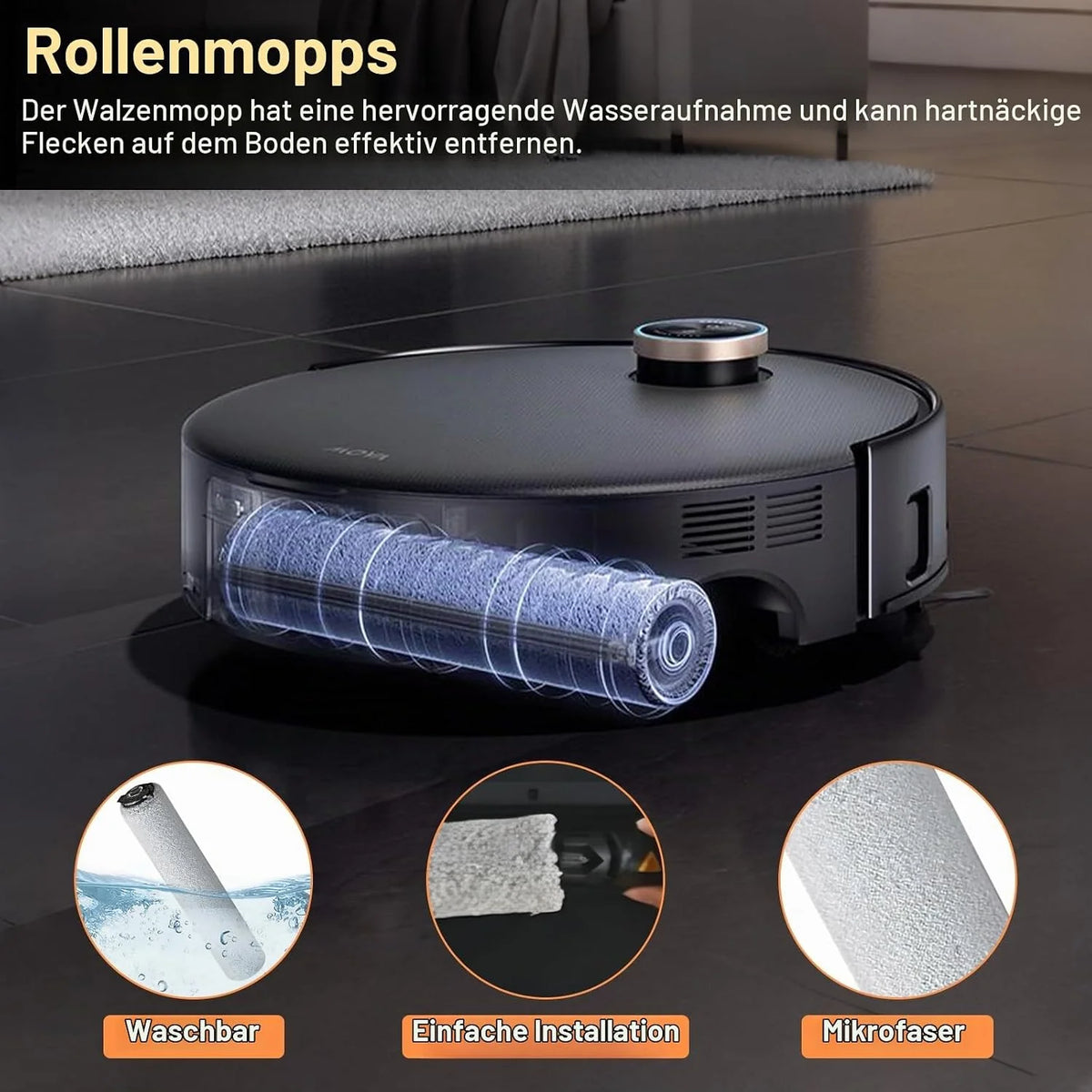 For MOVA Z60 Ultra/Pro Roller Complete Replacement Accessories Parts Main Side Brush Filter HEPA Roller Mop Cloth Bag.