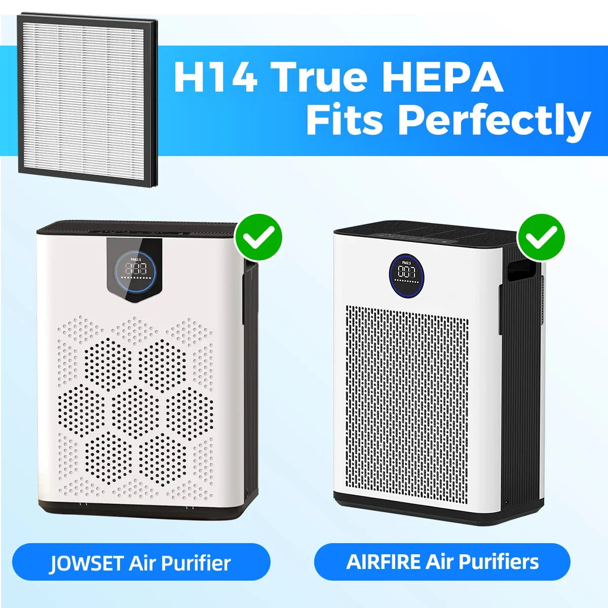 Replacement Filter Compatible with AIRFIRE AP304 and JOWSET AP303/AP304 Air Purifiers, Filter Designed for Kids & Pets