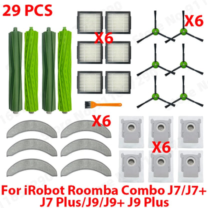 Main Side Brush Roller Mop Filters Dust Bag Spare Parts For IRobot Roomba Combo J7/J7+ J7 Plus/J9/J9+ J9 Plus Accessories