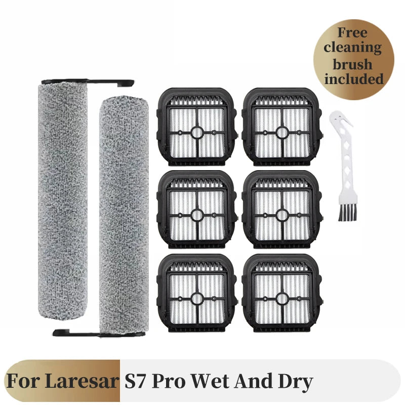 For Laresar S7 Pro Wet And Dry Vacuum Cleaner Replacement Main Roller Brush And Filter Set Household Merchandises Cleaning Parts