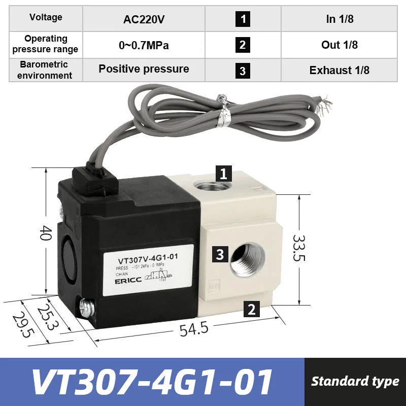 Pneumatic Direct-acting Solenoid Valve High Frequency VT307-3G 4G 5G 6G 4G1 5G1-01/02 Electromagnetic Two Three-way Vacuum Valve