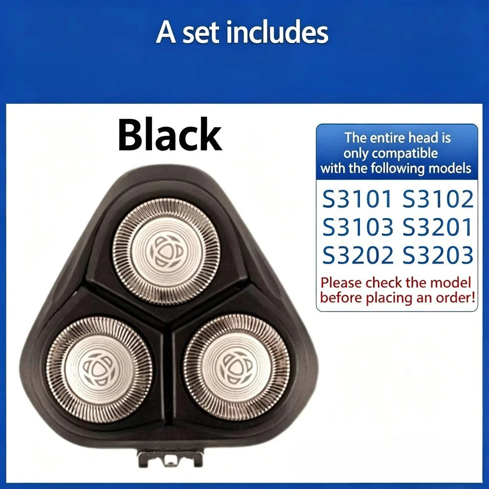 Replacement Shaver Heads Compatible with Philips S3000 Series - Fits S3101, S3102, S3103, S3201, S3202, S3203