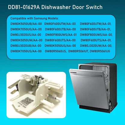 17476000000048 Dishwasher Door Switch Latch DD81-01629A DD81-02132A Replacement for Sam.sung DW80K5050UB DW80F600UTB DW80R5061UG