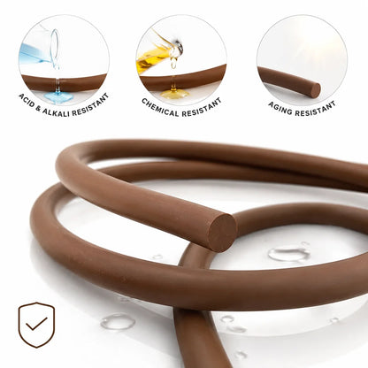 10/5/2M Brown FKM Seal Strip Dia 1.5~10mm Corrosion resistant/oil/chemical tank sealing strip