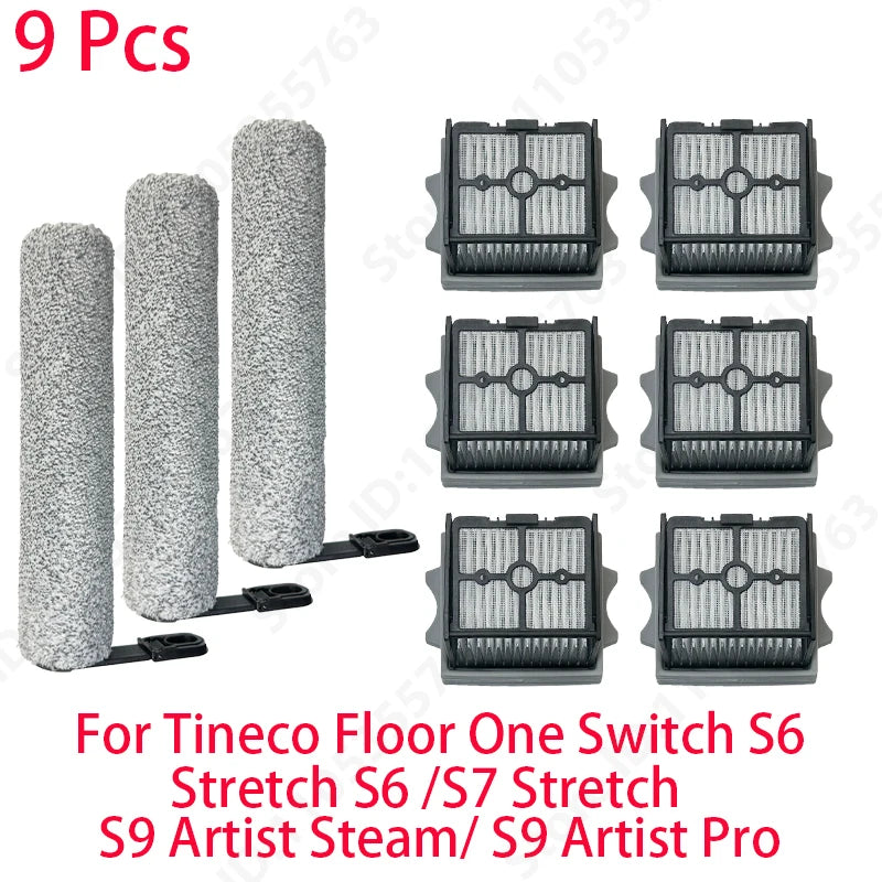 For Tineco Floor One Switch S6/Stretch S6 /S7 Stretch/ S9 Artist Steam/ S9 Artist Pro Wet Dry Vacuum Cleaner Roller Brush Filter