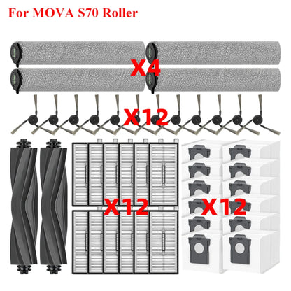 Accessories For ( MOVA S70 Roller / S70 Pro Roller / S70 Ultra Roller ) Spare Parts Main Side Brush Roller Mop Filter Dust Bag