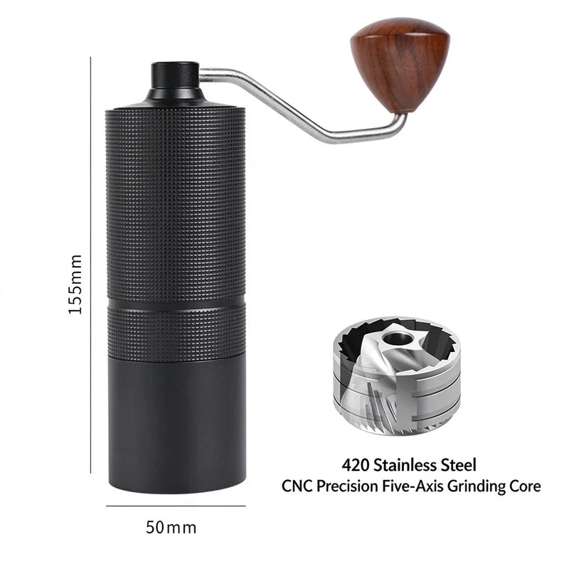 Pin ChuangAdjustable hand-cranked coffee grinder, CNC5-star steel core portable manual coffee grinder