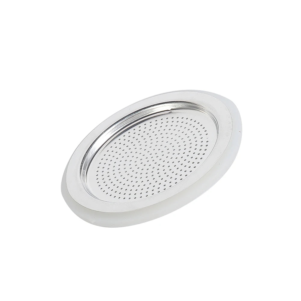 Replacement Silicone Gaskets And 1pc Aluminum Filter Moka Pot For Coffee Espresso Moka Stove Pot Top Silicone Rubber
