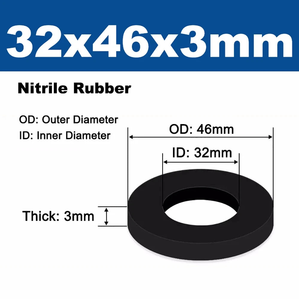 Beicai 1/8" 1/4" 3/8" 1/2" 3/4" ~ 2" BSP NBR Nitrile Rubber Washing Machine Shower Hose Washers Gaskets Thick 1.4mm-3.5mm