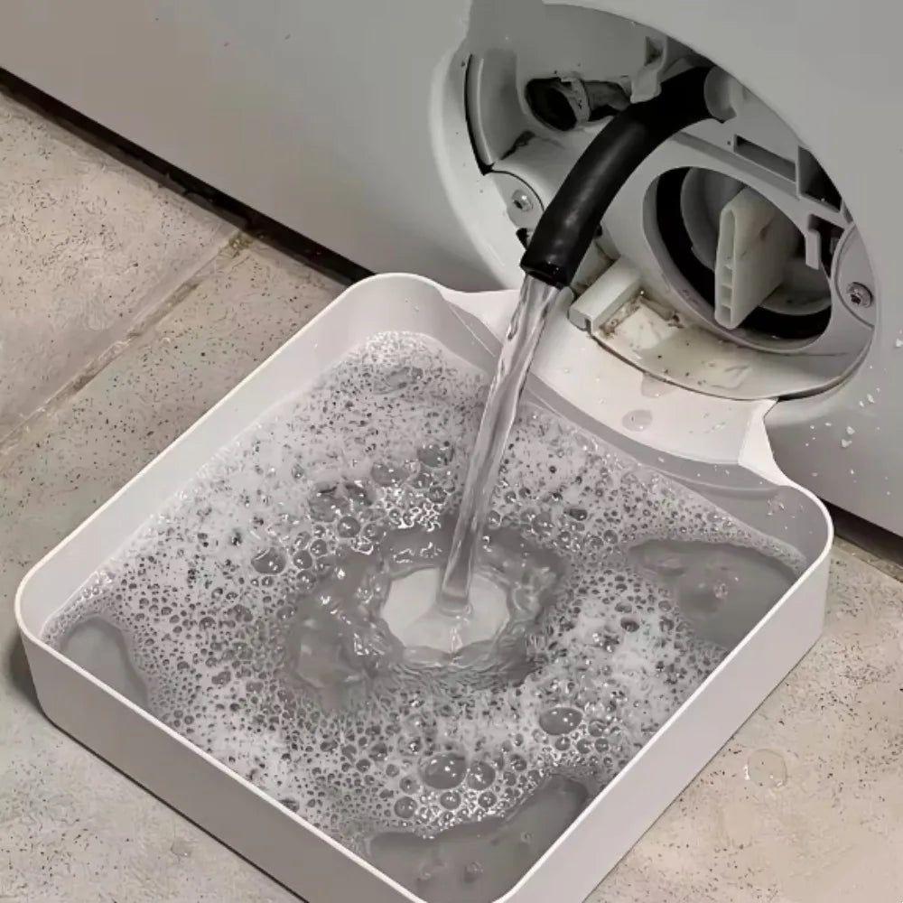 Washing Machine Drain Tray Suit Effectively Prevent Ground Overflow Water Collector Drainage Pump Lint Filter Cleaning Tray