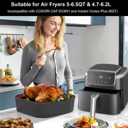 Round Silicone Air Fryer Liner Non-stick Baking Tray Household Reusable Silicone Mat Easy Clean Oven Airfryer Cooking Accessory