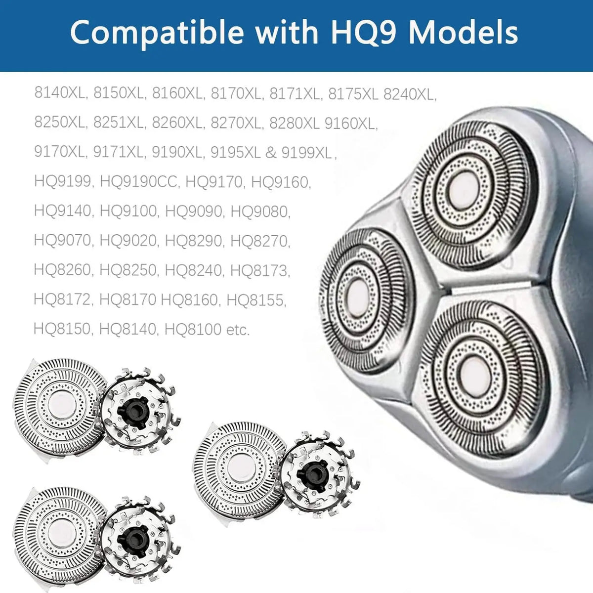 HQ9 Replacement Shaver Heads Compatible with Philips SpeedXL
