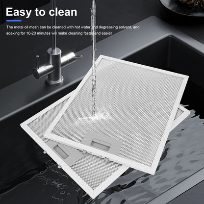 2PCS Aluminum Mesh Filter Kitchens Hoods Oil Filter 320x260mm Mesh Hood Grease Filter for Home Kitchen Range Hood Accessories