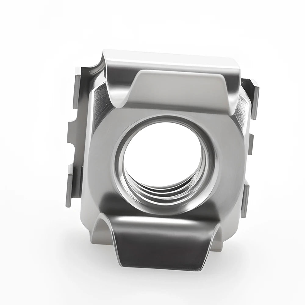 304 Stainless Steel Card Cage Nuts Quartet Floating Nuts Square Snap-In Nut for Rack Mount Server Cabinet 5pcs-10pcs M4 M5 M6 M8