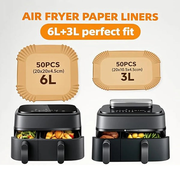 Air Fryer Baking Paper for Philips Dual Basket 3000/5000 Series 6L/3L, Paper Airfryer Accessories for NA350/00 NA550/00 BPA Free