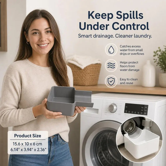 Washing Machine Drain Funnel, Filter & Drain Pan with Floor Overflow Protection Against Water Spillage
