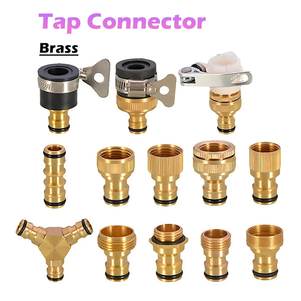 Peijian 1/2" 3/4" Bsp Brass Tap Connector Fitting Attachment Adaptor Hose Pipe Garden Water Quick Connector Fittings