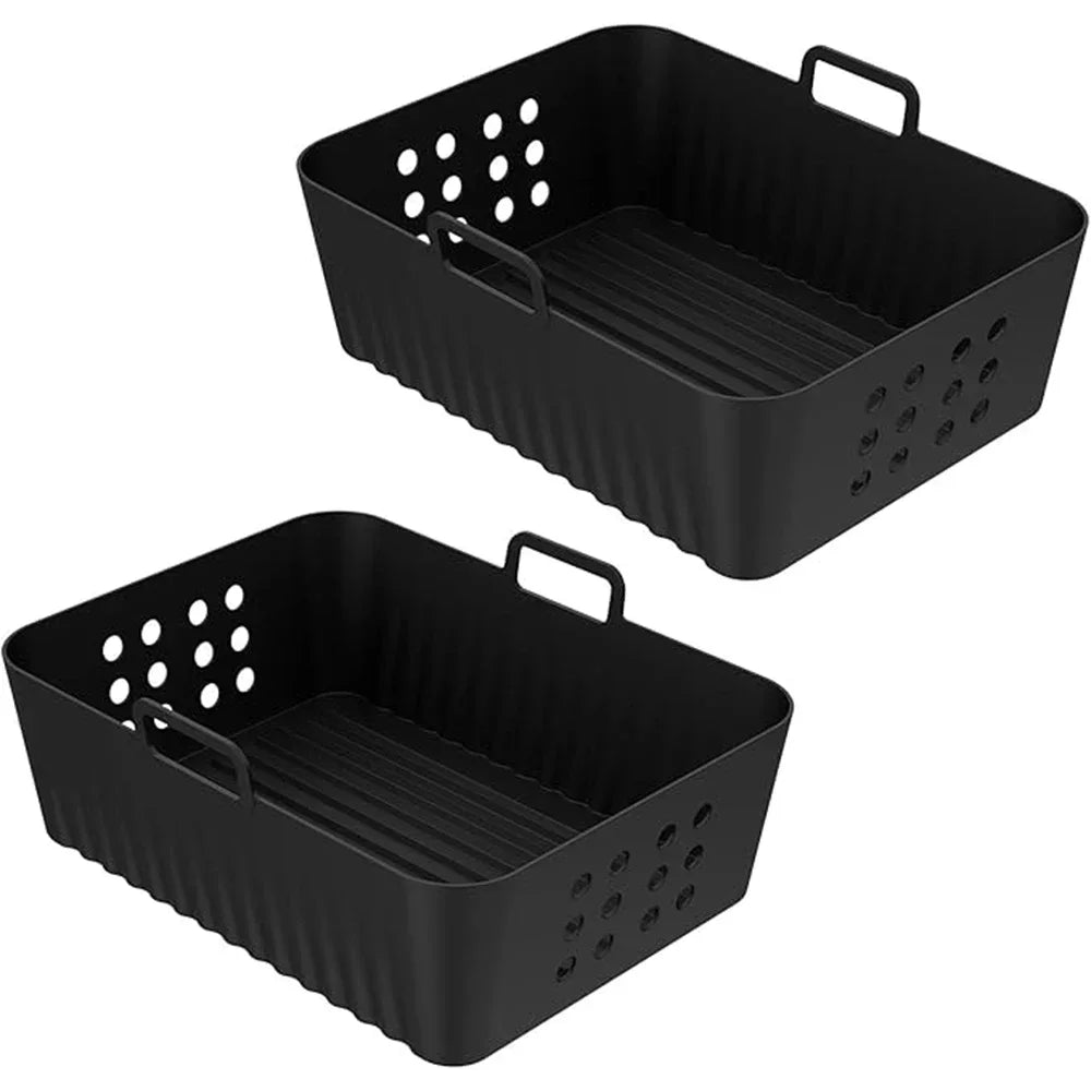2Pcs/1Pcs Air Fryer Silicone Liners for Ninja SL400 SL401 Stack XL Basket Reusable Air Fryer Baking Tray Airfryer Accessories
