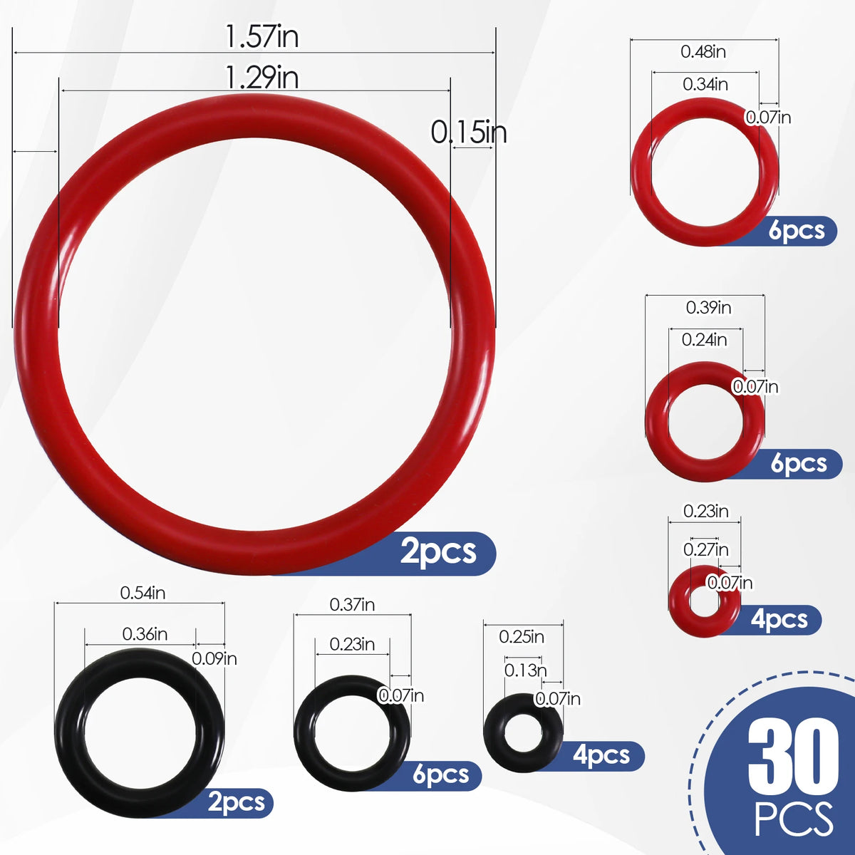30pcs/set Seal O-ring Compatible with Philips Saeco Coffee Machine for Steam Outlet Valve Brewing Group Fully Automatic