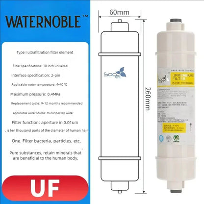 10" Quick-Connect Carbon Inline Water Filter 1/4" Refrigerator Ice Maker Home RO System Post-Carbon Filter Replacement Cartridge