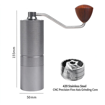 Pin ChuangAdjustable hand-cranked coffee grinder, CNC5-star steel core portable manual coffee grinder