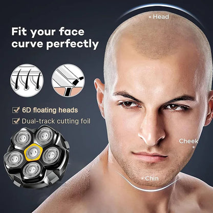 6 Blade Magnetic Replacement Shaving Heads Compatible with 6D Blade Head Compatible with Head Shavers for Bald Men