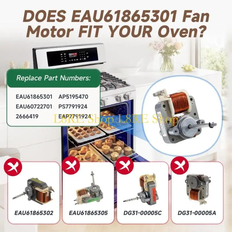 L8RE EAU61865301 Fan Motor Assembly Microwave Oven Replacement Part