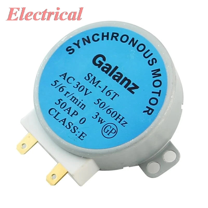 1PC Synchronous Motor SM-16T AC 30V 3W 5/6 RPM 50/60Hz For Microwave Oven Turntable 50 x 18mm/ 2" x 0.7" (D*H)