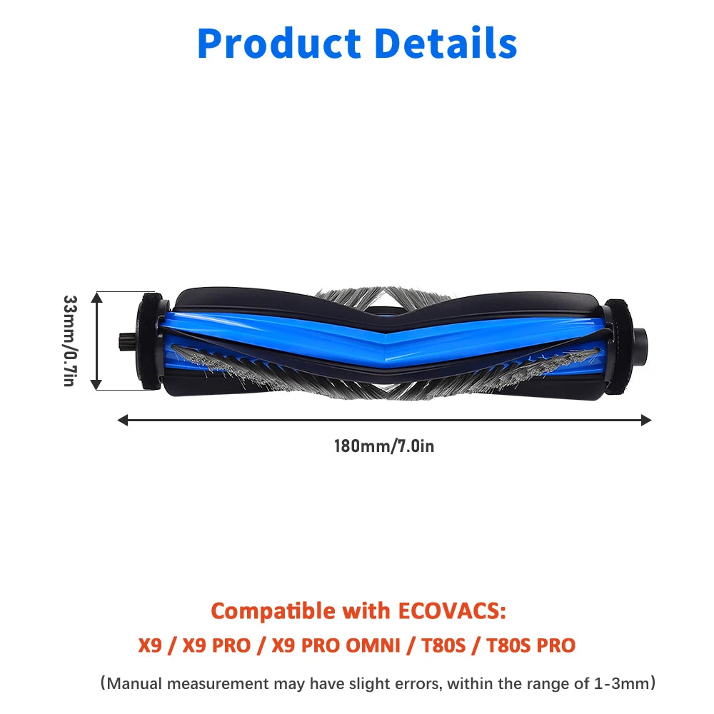 Main Roller Brush For ECOVACS T80S Pro T80S X9 PRO OMNI X9 Pro X11 PRO OMNI T50 MAX Robot Vacuum Cleaner Replacement Parts