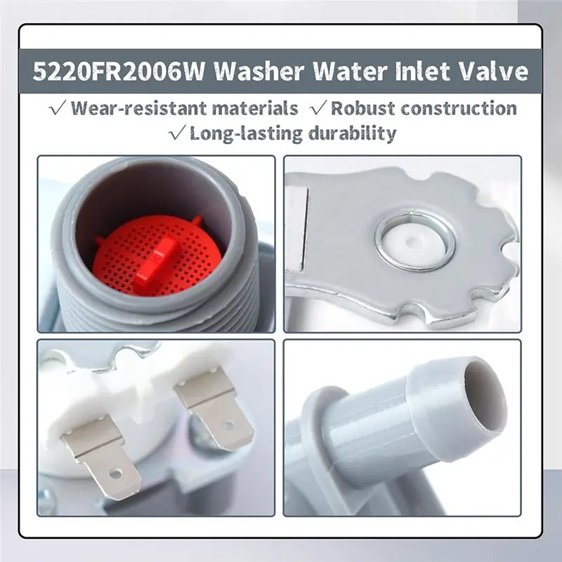 Cleaner Parts Water Inlet Valve Replacement Part 5220FR2006W Compatible with LG Washer Dryer Machine