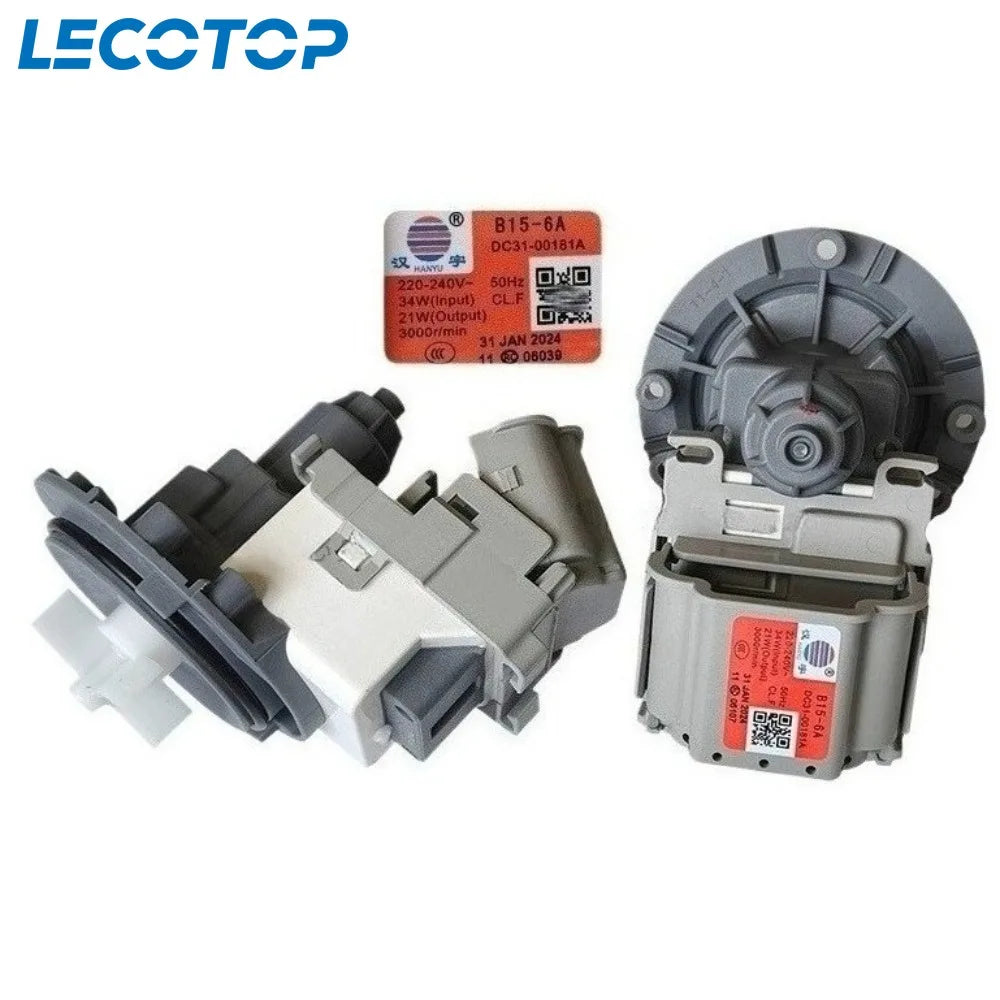 B15-6A DC31-00181A 220-240V 50Hz Drain Pump Motor Compatible with Samsung Washing Machine Washer Drainage Replacement Parts