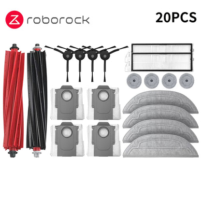 Compatible with Roborock S8 MaxV Ultra Robot Vacuum Spare Parts Main Side Brushes Mop Cloths HEPA Filters Dust Bags Accessories