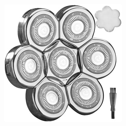 Replacement for Head Shavers 7 Heads Beard Hair Replacement for Razor for Head for Bald Men Interf