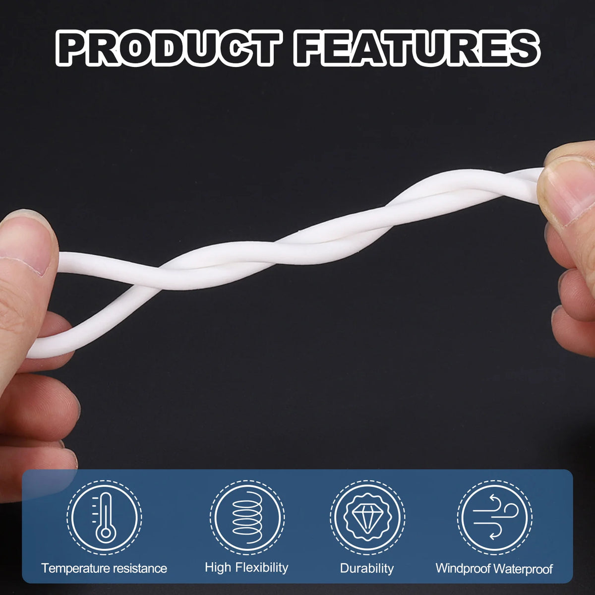 3/6Meters High Density Solid Sponge Rubber Backer Rod Silicone Foam Seal Strip Weather Stripping Cord for Sealing Gap Insulation
