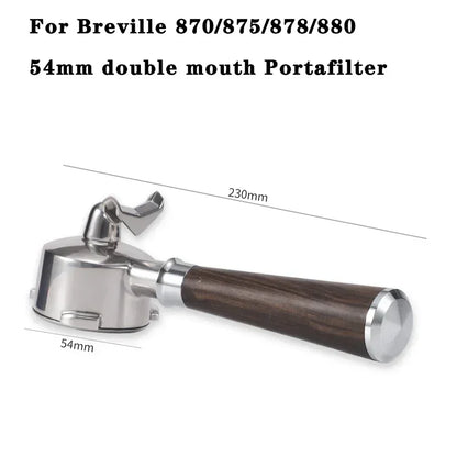 54MM 3ears Coffee Filter Breville Sage/870/875/878/880 Stainless Steel Double Mouth Coffee Portafliter Espresso Coffee Tool