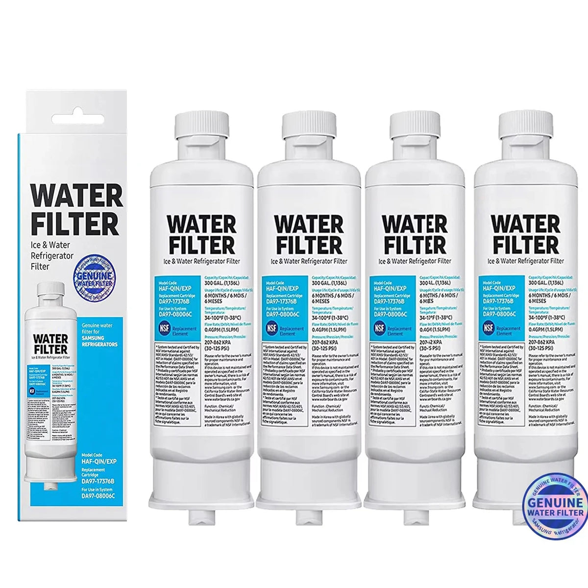 Replacement Refrigerator Water Filter Compatible with Samsung DA97-17376B / DA97-08006C / RF23M8070SG / RF23M8070SR