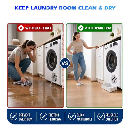 Washing Machine Drain Tray Drain Funnel Proof Tray Water Collection Catch Trays Front Load Washer Drip Catcher Base