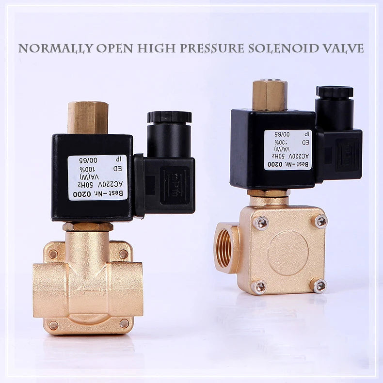 1/2" 3/4" 1" 1-1/2" 2" Normally Open High Pressure Solenoid Valve 110V 24V 12V 24v 0955 Brass Solenoid Valve