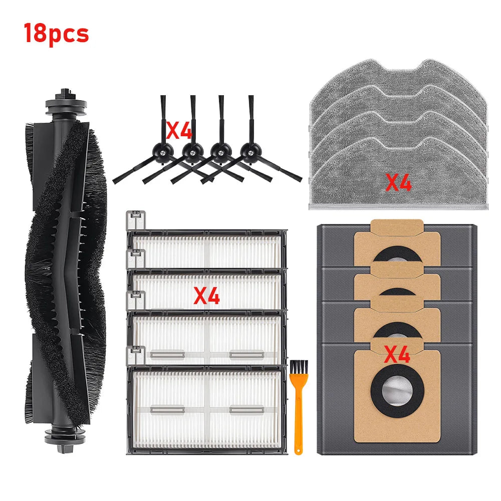 Replacement For Eufy X8 Pro SES Robot Vacuum Cleaner Accessories Roller Brush Mop Pads Main Side Brush Dust Bags Spare Parts