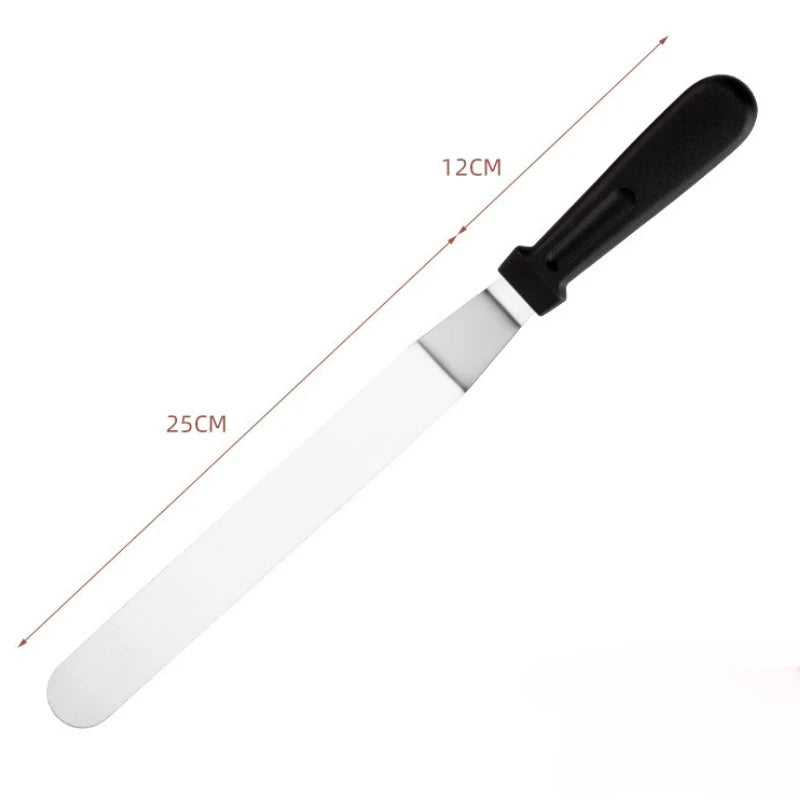 Icing Spatula Angled Stainless Steel Palette Knife Curved Offset Blade Professional Frost Cream Spatula for Cake Pastry Baking