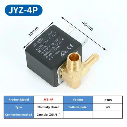 230V JYZ-4P Jiayin Normally Closed Solenoid Valve Water Valve Ironing Machine Iron Control Valve Accessories Pressure Increasing