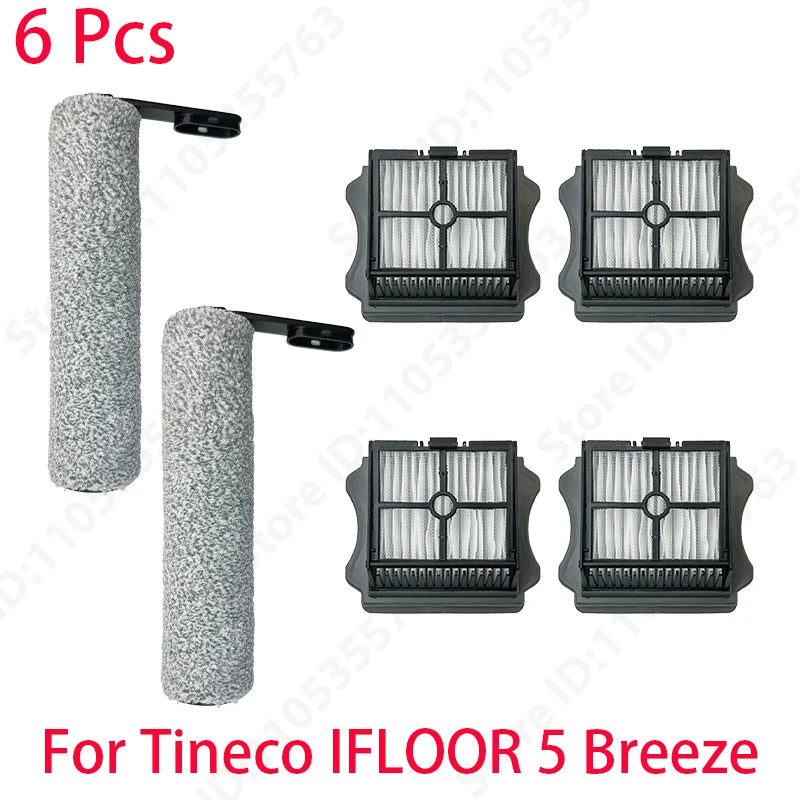 For Tineco IFLOOR 5 Breeze Complete Wet/Dry All-in-One Vacuum Cleaner Spare Parts Brush Roller and HEPA Filter Replacement Acces
