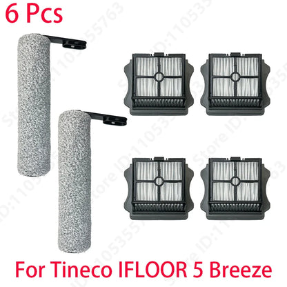For Tineco IFLOOR 5 Breeze Complete Wet/Dry All-in-One Vacuum Cleaner Spare Parts Brush Roller and HEPA Filter Replacement Acces