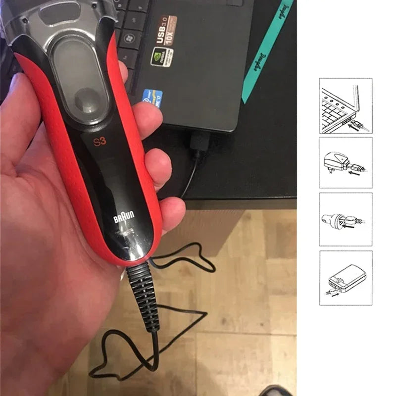 Replacement Shaver Charger — 12V Compatible with Braun