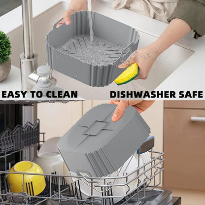 Air Fryer Liners Disposable and Silicone Non-Stick Basket for Ninja AF181 AF180 AF141 AF140 Other 5-8QT Air Fryer Accessories